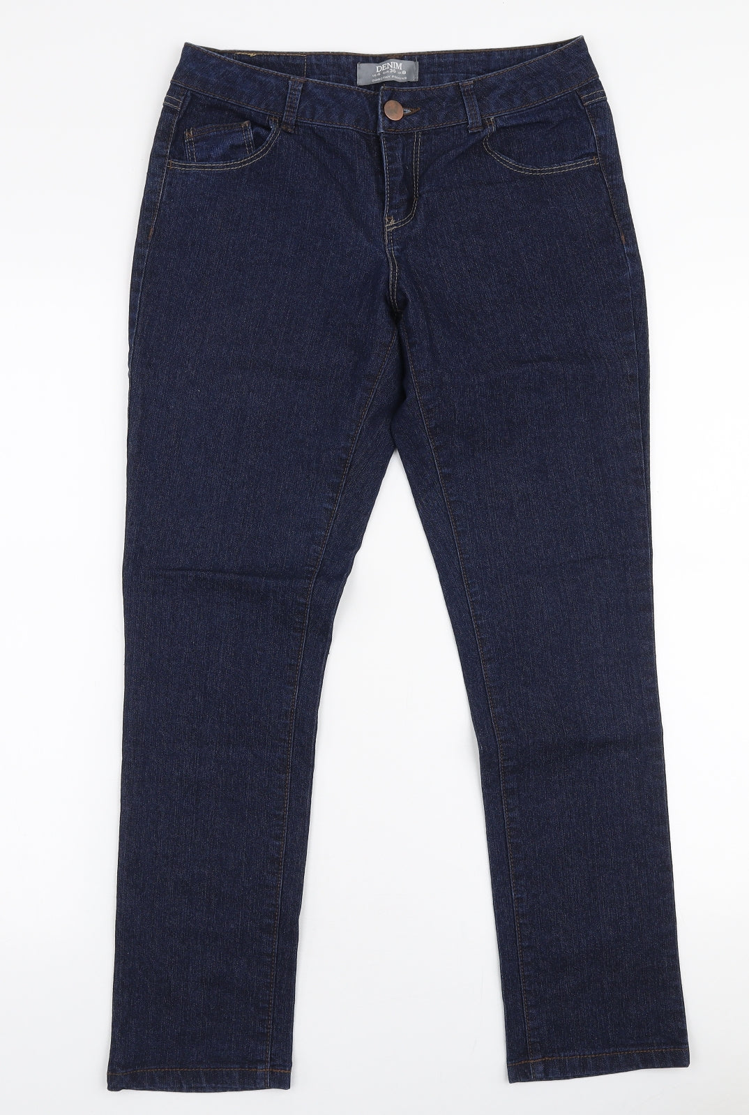 Dorothy Perkins Womens Blue  Cotton Skinny Jeans Size 8 L28 in Slim Zip