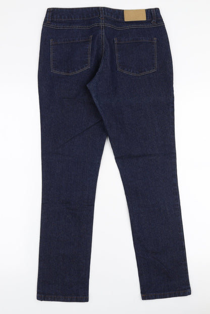 Dorothy Perkins Womens Blue  Cotton Skinny Jeans Size 8 L28 in Slim Zip