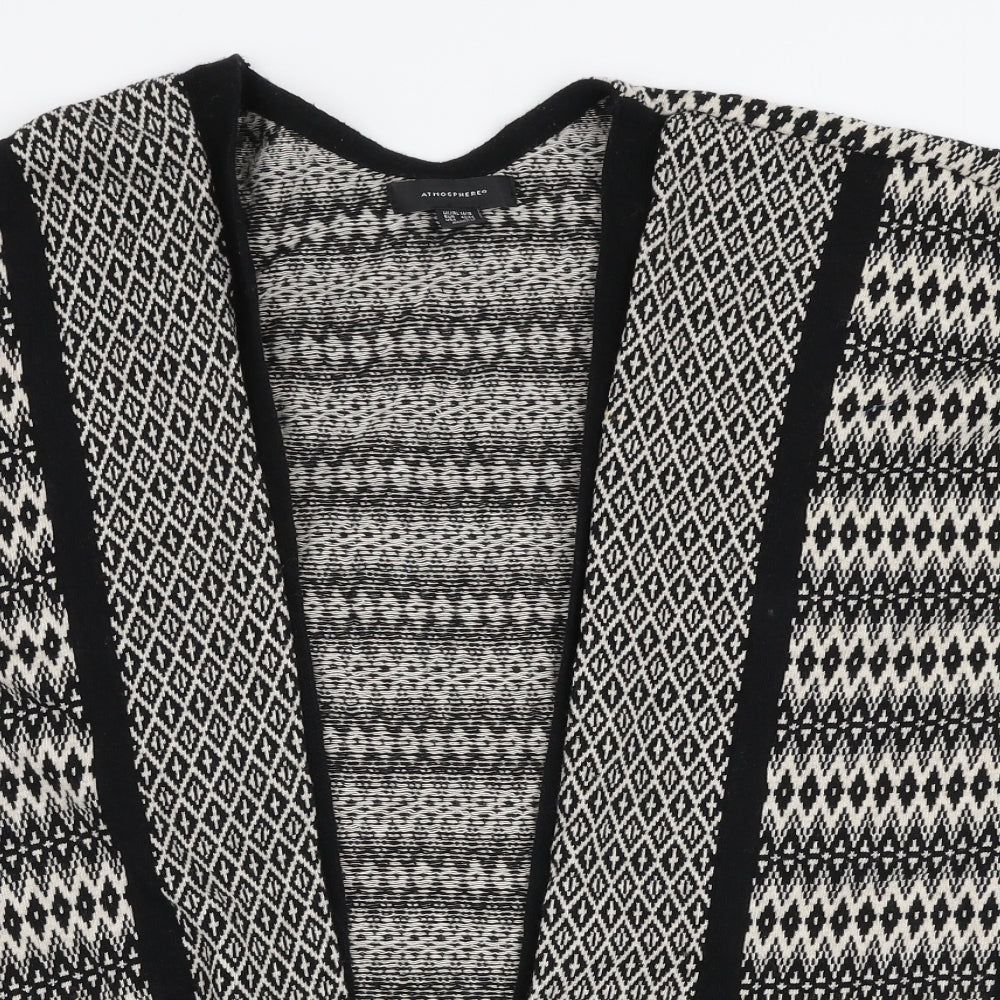 Armosphere Womens Black V-Neck Geometric Cotton Cardigan Jumper Size 14