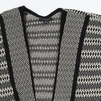 Armosphere Womens Black V-Neck Geometric Cotton Cardigan Jumper Size 14
