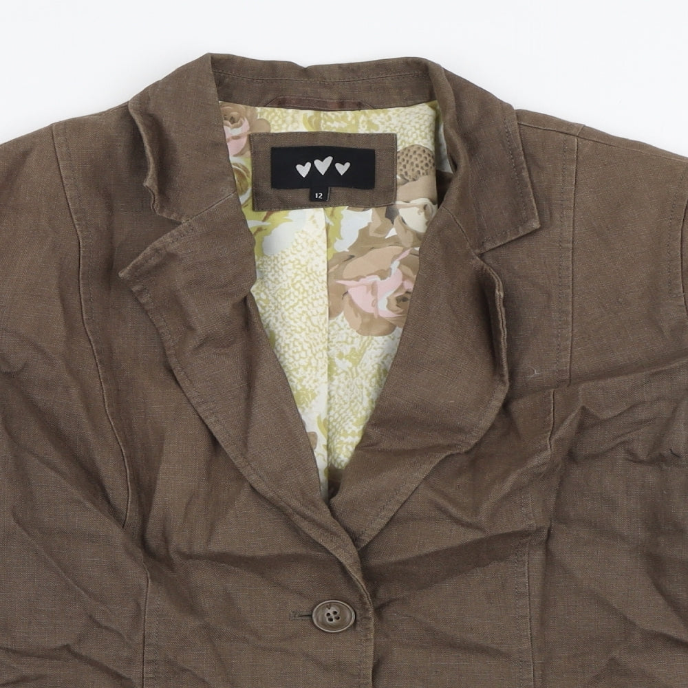 Marks and Spencer Womens Brown   Jacket  Size 12  Button