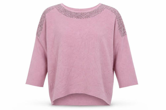 Womens UK Size One Size Studio Pink Pullover Jumper