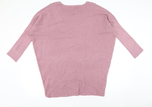 Womens UK Size One Size Studio Pink Pullover Jumper