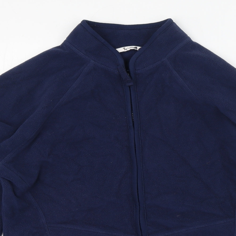 TU Womens Blue High Neck  Polyester Full Zip Jumper Size 36