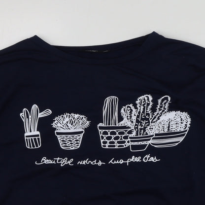 SheIn Womens Blue Round Neck  Polyester Pullover Jumper Size XL