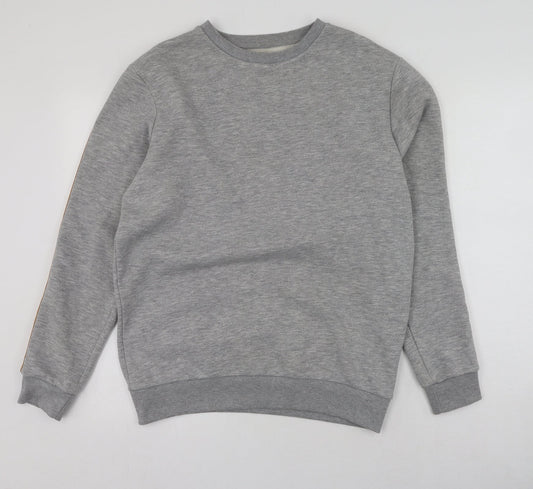 Mens UK Size M Boohoo Grey Pullover Sweatshirt