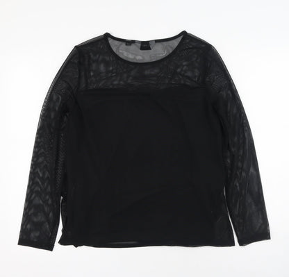 Womens UK Size 12 Dorothy Perkins Black Basic Blouse