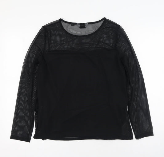 Womens UK Size 12 Dorothy Perkins Black Basic Blouse