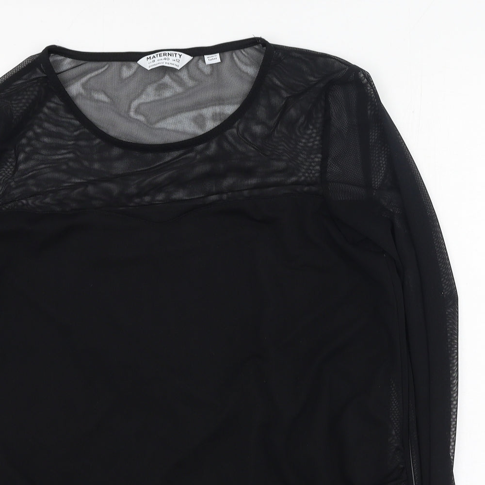 Womens UK Size 12 Dorothy Perkins Black Basic Blouse