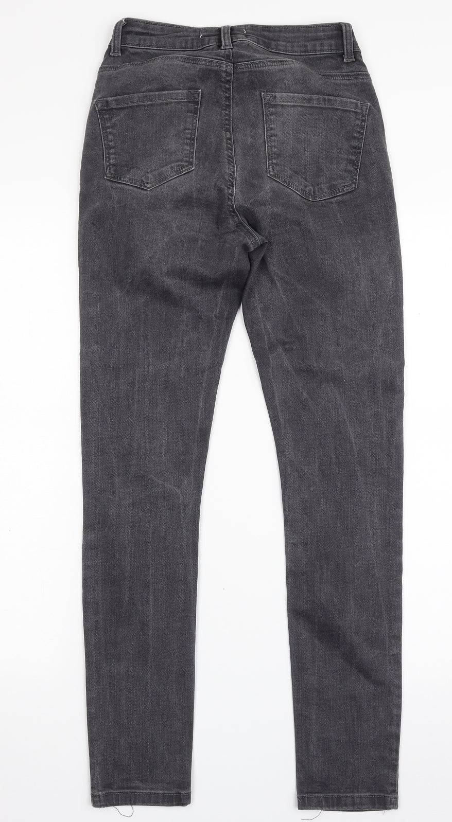 Dorothy Perkins Womens Grey  Cotton Skinny Jeans Size 8 L28 in Slim Zip