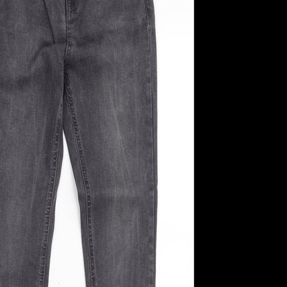 Dorothy Perkins Womens Grey  Cotton Skinny Jeans Size 8 L28 in Slim Zip
