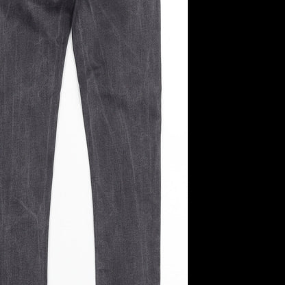 Dorothy Perkins Womens Grey  Cotton Skinny Jeans Size 8 L28 in Slim Zip