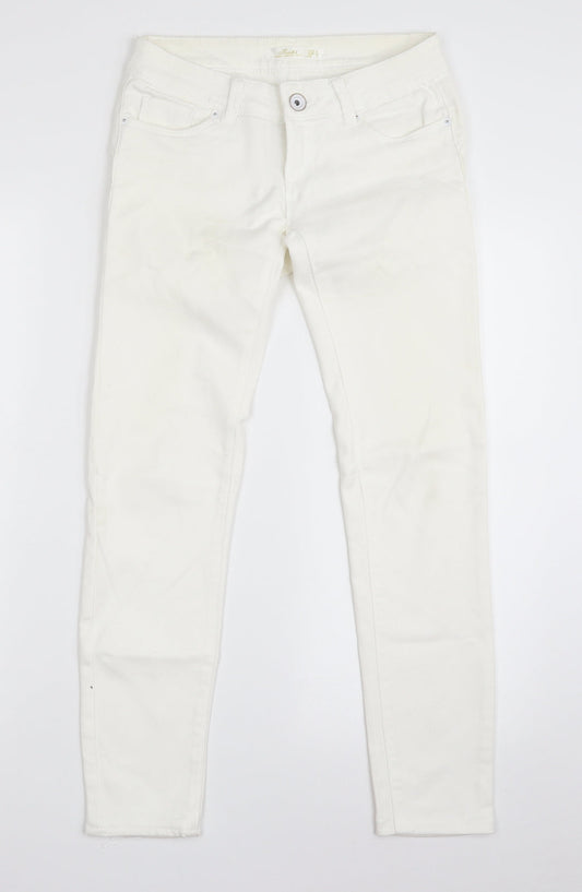 Womens UK Size 8 Toxik3 Slim Fit Skinny White Jeans