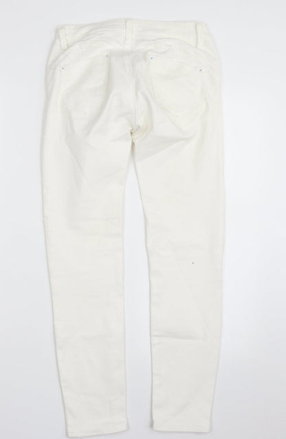 Womens UK Size 8 Toxik3 Slim Fit Skinny White Jeans