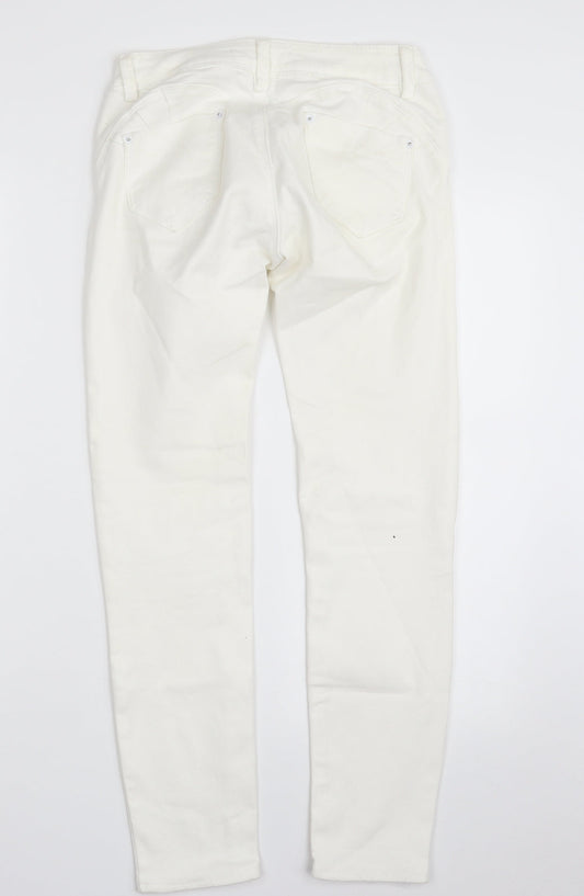 Womens UK Size 8 Toxik3 Slim Fit Skinny White Jeans