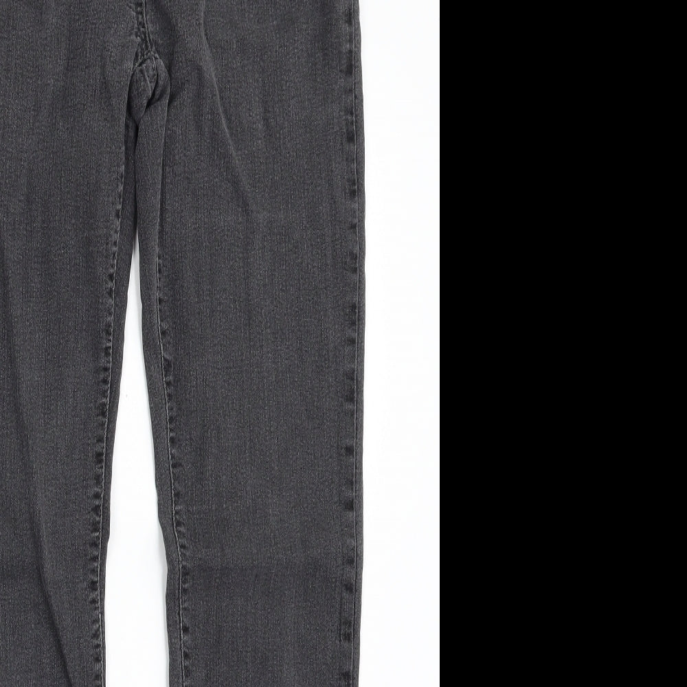 F&F Womens Grey  Cotton Straight Jeans Size 30 in L30 in Slim Zip