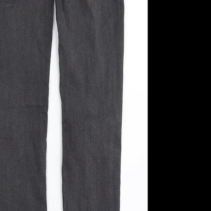 F&F Womens Grey  Cotton Straight Jeans Size 30 in L30 in Slim Zip