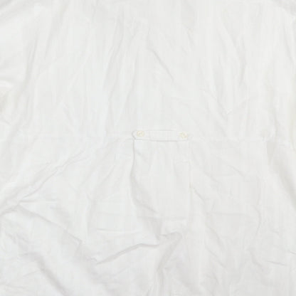 Evans Womens White Striped 100% Cotton Basic Button-Up Size 28 Collared