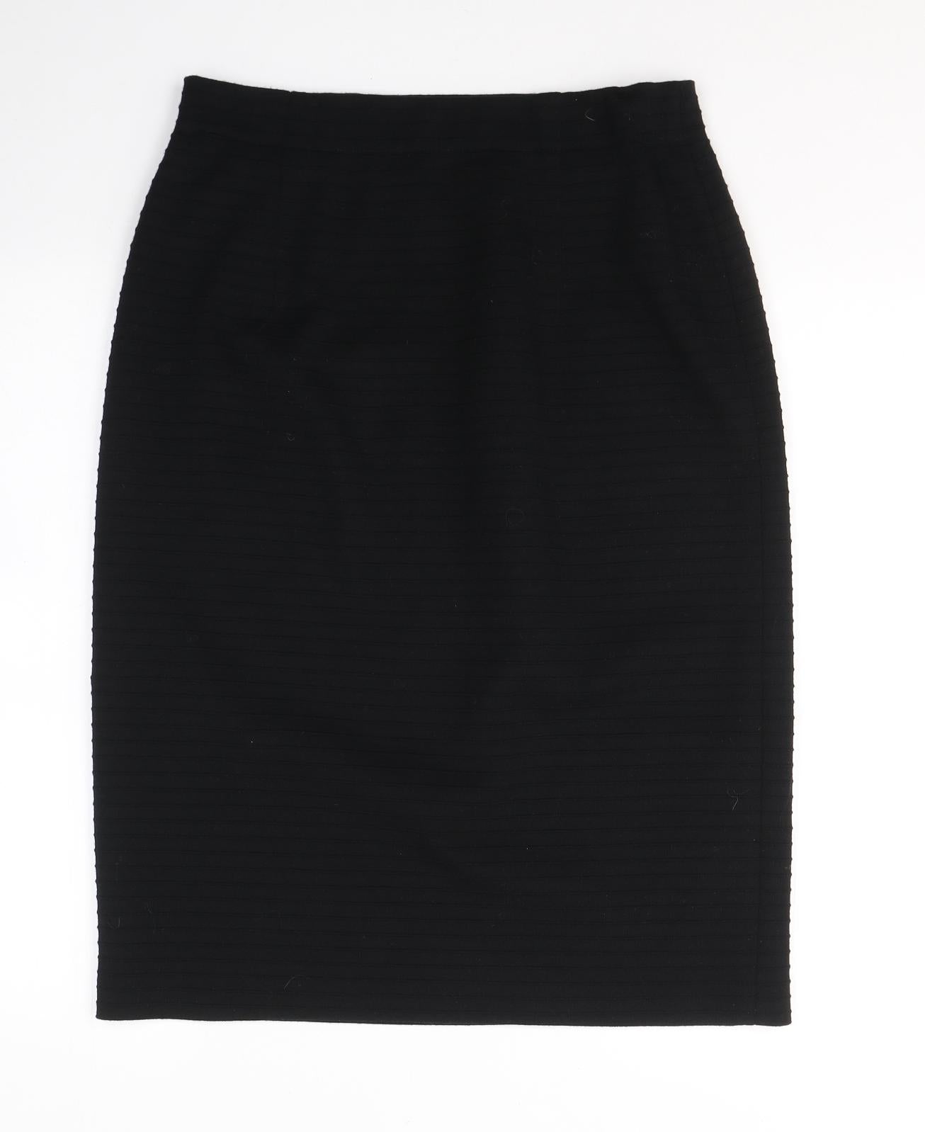 ara Womens Black  Cotton Straight & Pencil Skirt Size 14