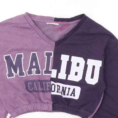 Candy Girls Purple Colourblock Cotton Pullover Sweatshirt Size 12 Years  Pullover - Malibu California