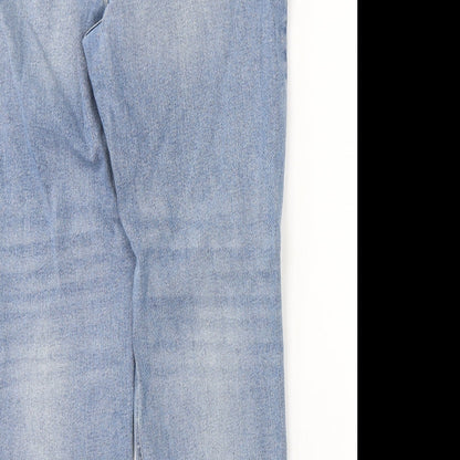 George Womens Blue  Cotton Mom Jeans Size 34 L28 in Regular Button