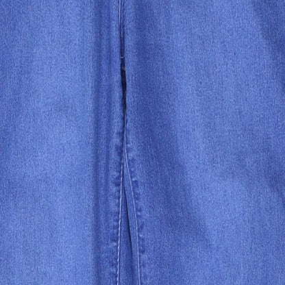 Denim & Co. Womens Blue  Cotton Skinny Jeans Size 12 L26 in Regular Button