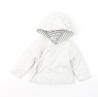 NEXT Baby Grey   Basic Coat Coat Size 3-6 Months   Tie