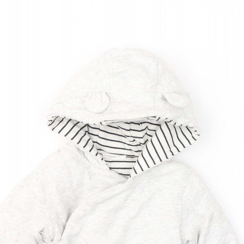 NEXT Baby Grey   Basic Coat Coat Size 3-6 Months   Tie