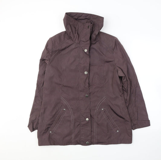 Klass Womens Brown Polka Dot  Jacket Coat Size 12  Zip