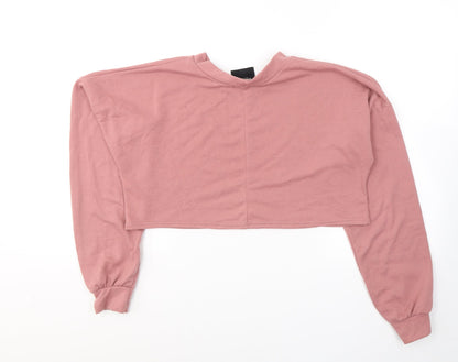 Nasty Gal Womens Pink  Cotton Pullover Sweatshirt Size 10  Pullover