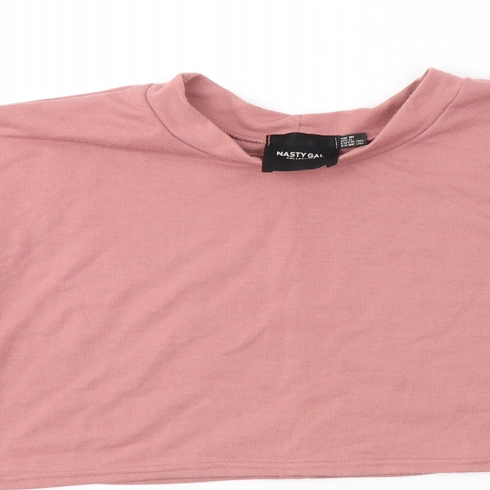Nasty Gal Womens Pink  Cotton Pullover Sweatshirt Size 10  Pullover