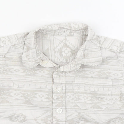 Matalan Boys Beige Fair Isle 100% Cotton Basic Button-Up Size 12-18 Months Collared Button