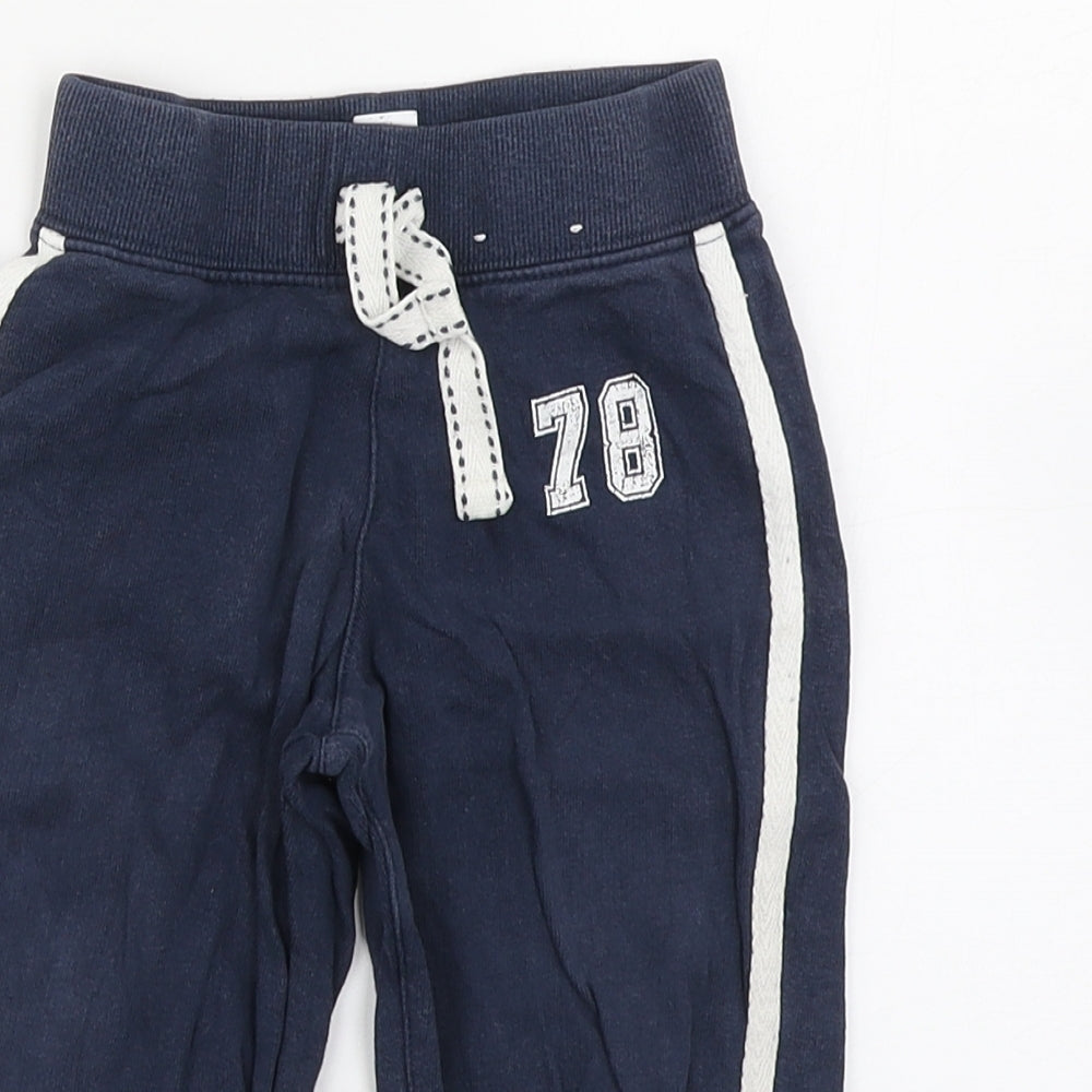 George Boys Blue  100% Cotton Jogger Trousers Size 12-18 Months