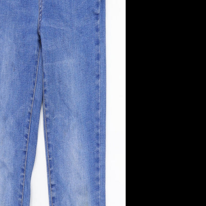 Denim & Co. Girls Blue  Cotton Straight Jeans Size 10-11 Years  Regular Zip
