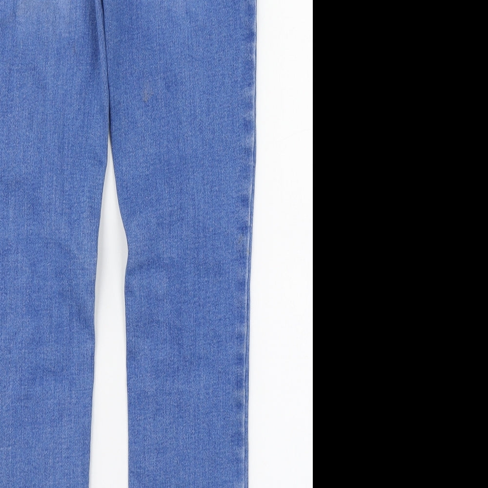 Denim & Co. Girls Blue  Cotton Straight Jeans Size 10-11 Years  Regular Zip