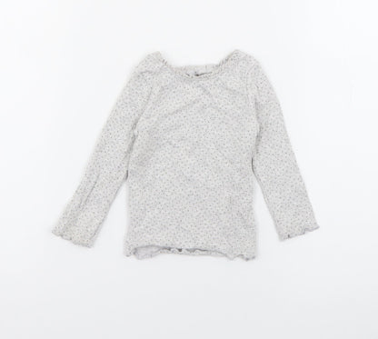 Dunnes Girls Grey Polka Dot Cotton Pullover Jumper Size 6-9 Months
