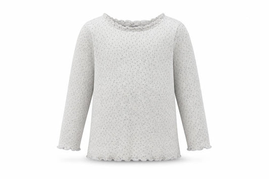 Dunnes Girls Grey Polka Dot Cotton Pullover Jumper Size 6-9 Months