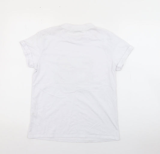 George Womens White  Cotton Basic T-Shirt Size XS Crew Neck - Pudsey