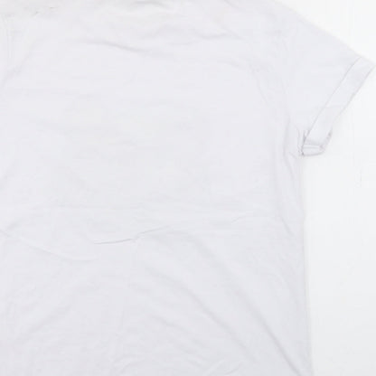 George Womens White  Cotton Basic T-Shirt Size XS Crew Neck - Pudsey
