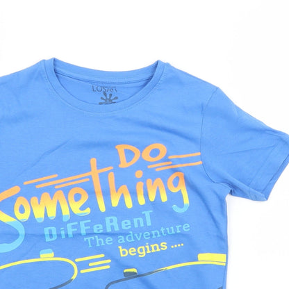 Losan Boys Blue  Cotton Basic T-Shirt Size 6 Years Crew Neck  - Skate