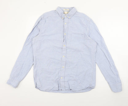 Mens UK Size S H&M Blue  Button-Up Long Sleeve Casual Shirt