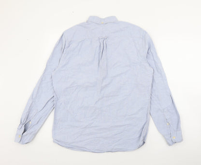 Mens UK Size S H&M Blue  Button-Up Long Sleeve Casual Shirt