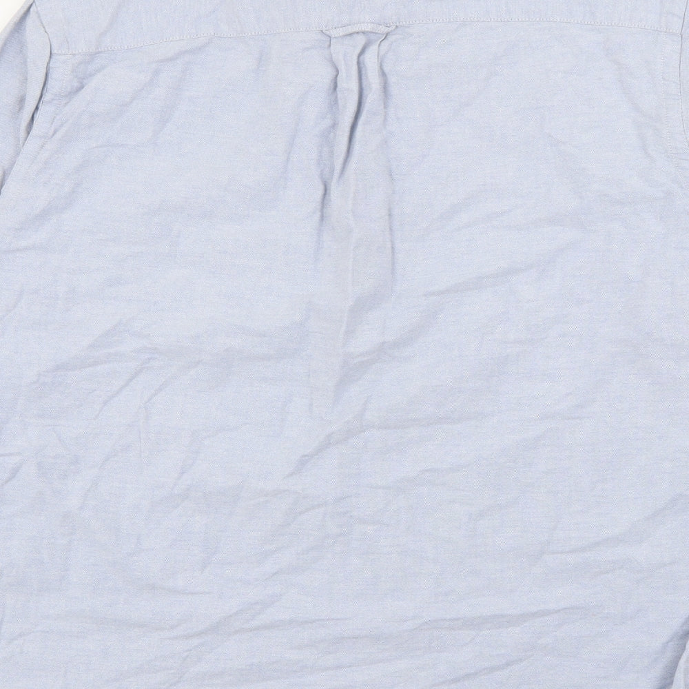 Mens UK Size S H&M Blue  Button-Up Long Sleeve Casual Shirt