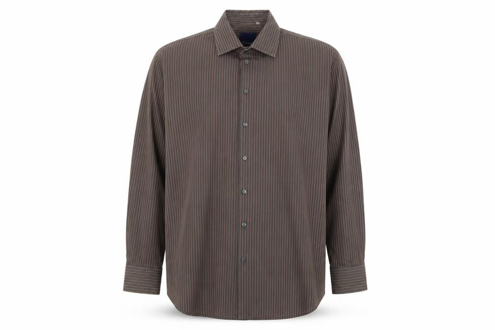 Mens UK Size 45 Jousipaita Brown  Button-Up Long Sleeve Casual Shirt