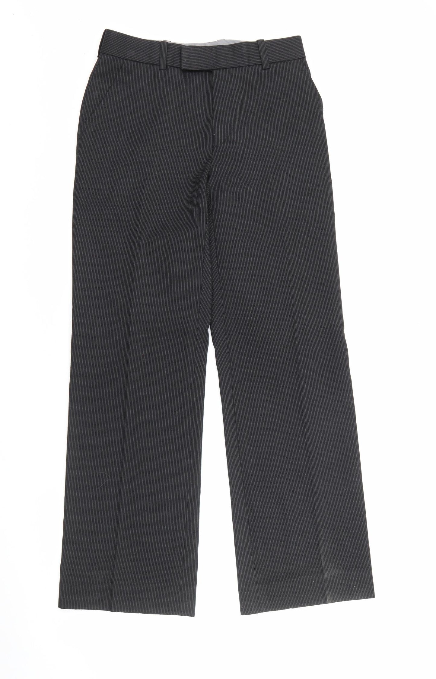 John Tailor Womens Black Striped Polyester Trousers  Size 26 in L29 in Regular