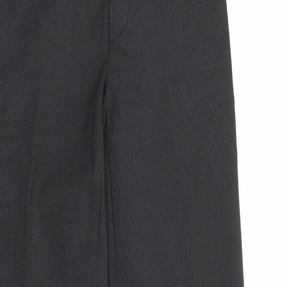 John Tailor Womens Black Striped Polyester Trousers  Size 26 in L29 in Regular