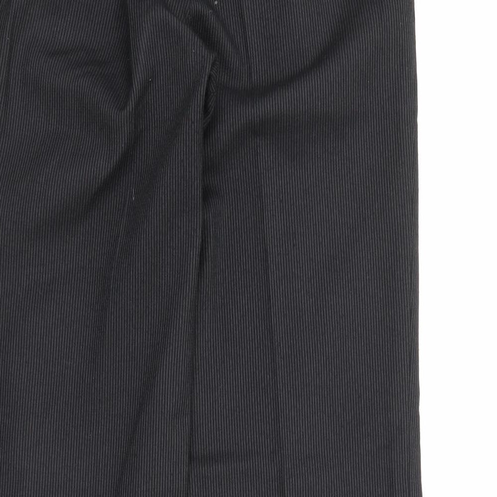 John Tailor Womens Black Striped Polyester Trousers  Size 26 in L29 in Regular
