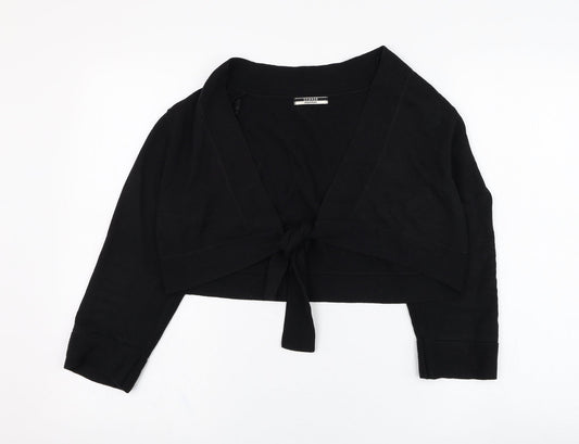 George Womens Black Square Neck  Acrylic Cardigan Jumper Size 16