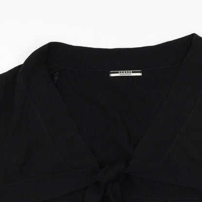 George Womens Black Square Neck  Acrylic Cardigan Jumper Size 16