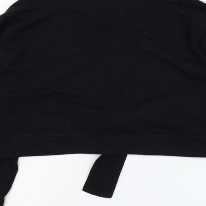 George Womens Black Square Neck  Acrylic Cardigan Jumper Size 16